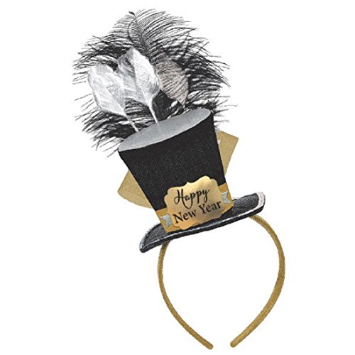 Amscan Mens Happy New Year Top Hat Fascinator Headband One Size - 1/pkg.