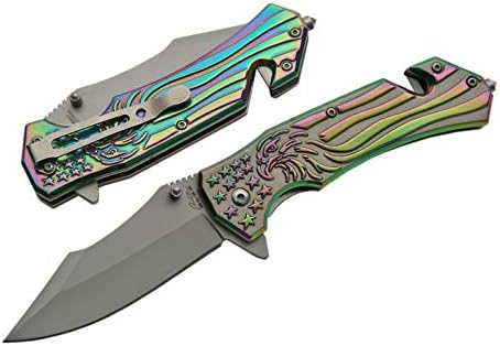 Rite EdgeImperial Eagle Tactical Stars & Stripes Spring Assisted Rescue Folding Knife (Limited Edition)