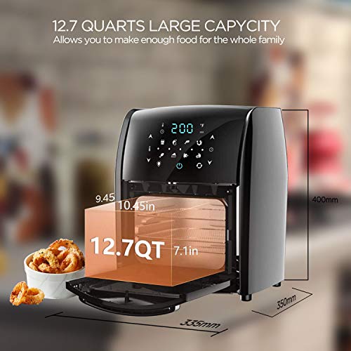 Caynel 12.7 Quart Digital Air Fryer with Rotisserie, Dehydrator