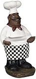African American Fat Chef Kitchen Figure Statue Holding Serving Plate D64246