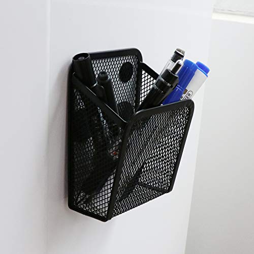 HiGift 3 Pack Magnet Basket Magnetic Pencil Holder Organizer, Magnet Marker Holder, Mesh Storage Basket Organizer for for School Lockers Accessories, Refrigerators, Metal Cabinets, Desk