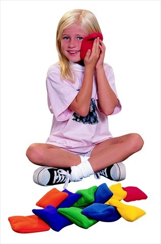 School Smart Soft Fleece Bean Bags - 5 inches - Set of 12 - 2 Each of 6 Assorted Colors