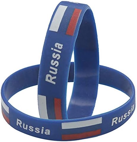 IDL 2 Pack Silicone Rubber Bracelet, Silicone Wristband Set, Basketball NBA Player Team Soccer Bracelets Sports Kids Adult Party Favors, 2018 FIFA World Cup - Souvenir Gift - Flag - 22 Countries