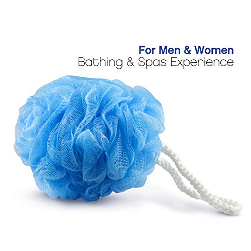 Loofah Bath & Shower Sponge - Durable & Long Lasting Poufs - Gently Exfoliates, Clears Pores, Removes Dead Skin Cells & Cleanses Skin - For Men & Women - Mesh Body Scrubber Sponge for Bathing & Spas
