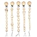 Aolvo 5pcs Baby Pacifier Clip Holder for Unisex Baby with Nature Wooden Teething Beads Nipple Strap Chain Teether Toys Gift for Baby Boy Girls Shower
