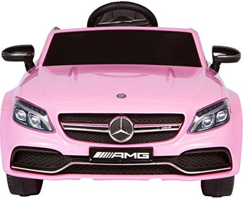 TrueMax 12V Mercedes-Benz C63 Ride on Car with Remote Control, Spring Suspension, Radio, & More. Electric Cars for Kids Pink