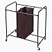 MaidMAX Laundry Sorter, Metal Rolling Heavy-Duty Triple Laundry Hamper Cart Basket with 3 Removable Bags and 4 Wheels, 2 Lockable, Brown