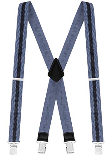 Buyless Fashion Mens Suspenders Elastic Adjustable 48