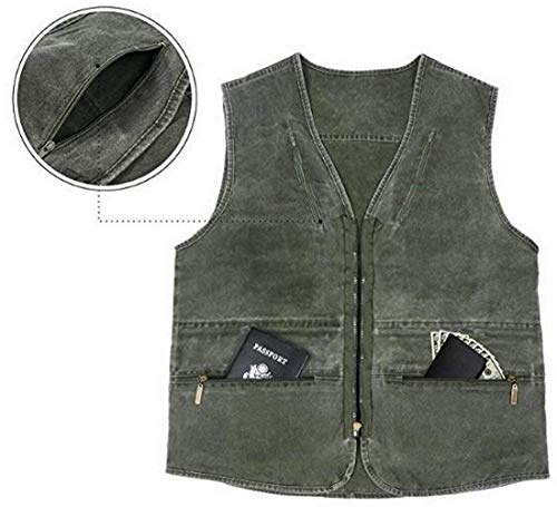 Herren Outdoor Multifuntkions Rmellos Westen Outwear Sport Up Zip Anglerweste Fotografie Jungen Reporter Weste Baumwolle… – Bild 6