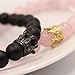 UEUC King&Queen Crown Distance Couple Bracelets His Hers Black Matte Agate 8mm Beads Bracelet