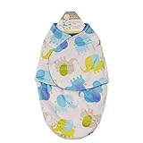 Baby's Comfortingly Soft Elephant Printed Swaddle 0-3 Months Blue