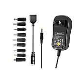 DIGOO DG-UA10 Universal Charger Travel Adapter for AC/DC3-12V Household Electronics, Multi Voltage Switchable Power AC Adapter Supply, 18W 3V 4.5V 5V 6V 7.5V 9V 12V, US Adapter+10Tips+ Micro USB Plug+