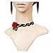 LEFINIS Red Rose Flower Popular Girl Gothic Black Lace Collar Choker Necklace, Bracelet