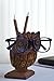 storeindya STORE INDYA Wooden Owl Spectacle Eyeglass Sunglasses Holder with Pen Holder Hand Carved From Mango Wood -4 x 4.25 x 6.5’’ (LxWxH) Decorative Accessories for Home and Office