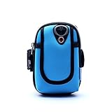 Zippered Universal Waterproof Multi-pocket Sport Arm Bags Arm-support & Pouch for Cellphone Size As Iphone 5s 5 (Light blue)