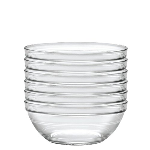 Duralex Made In France Lys Stackable Glass Bowl (Set of 4), 1 oz., 2.3 Inches, Clear