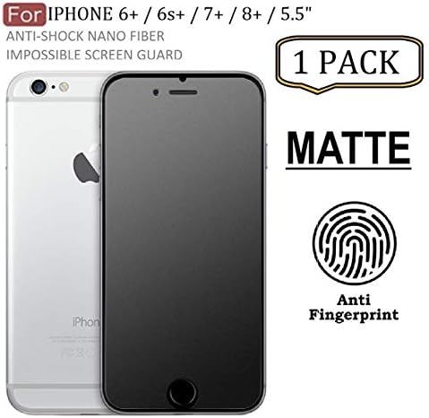 FIRST MART Matte Flexiable Hammer Proof Impossible Fiber Film Screen Protector Scratch Resistant [Not aTempered Glass] Matte Screen Guard for Apple iPhone 6+ / iPhone 6s+ / iPhone 7+ / iPhone 8+