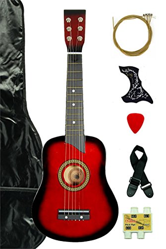 UPC 077722772225, Red Acoustic Toy Guitar for Kids with Carrying Bag and Accessories &amp; DirectlyCheap(TM) Translucent Blue Medium Guitar Pick