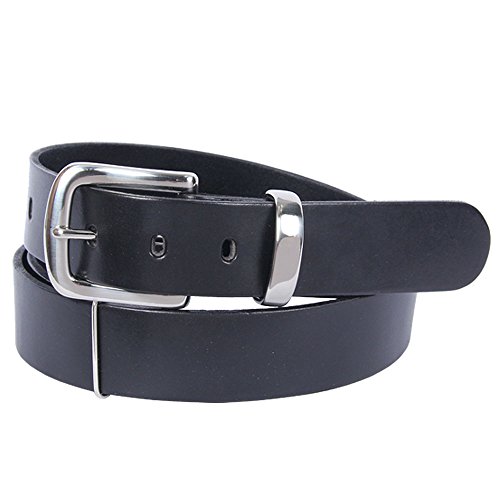 Black Leather Mens Belt Adjustable No. 4 Nickel Buckle Xlarge USA Unique Design