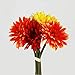 6PCS Artificial Flowers, 8.7'' Gerbera Daisies Silk Flowers Realistic Real Touch Fake Daisy Mum Flowers Chrysanthenum,Sunflowers Bouquet With Flocking Stems Gerber Daisy Fall Flowers for Home Decor
