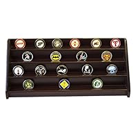 DECOMIL - 4 Rows Shelf Challenge Coin Holder Display Casino Chips Holder Cherry Finish