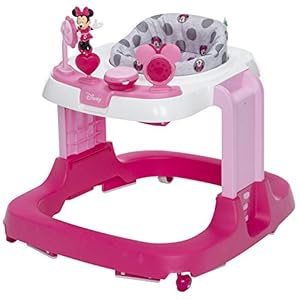 Disney Baby Ready, Set, Walk! DX Developmental Walker, Minnie Grey Dots