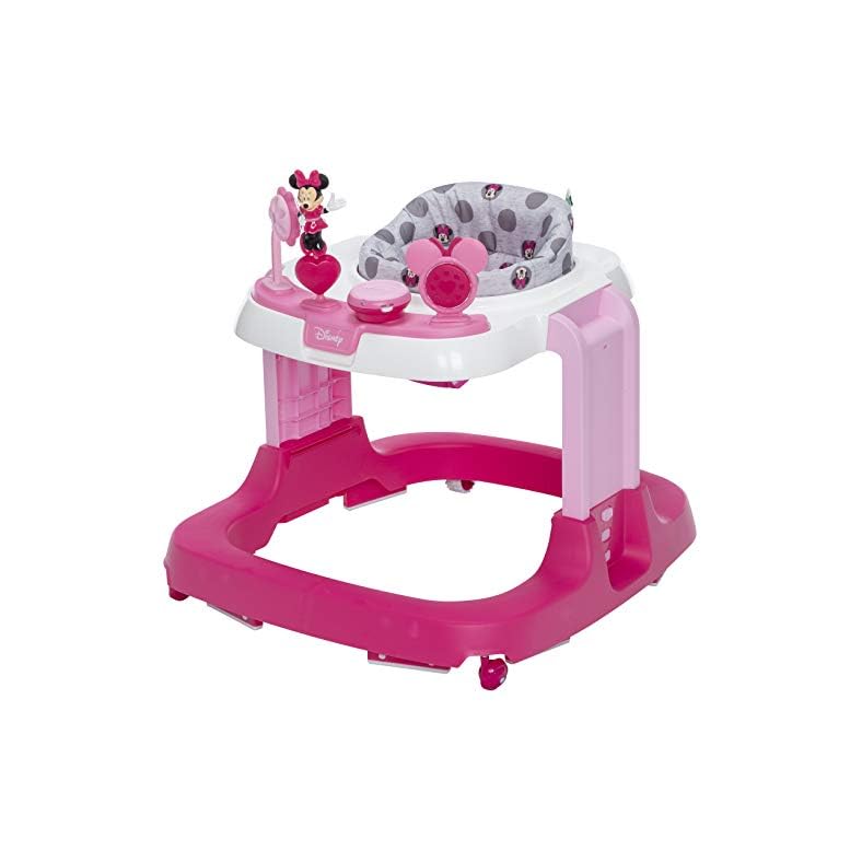 Disney Baby Ready, Set, Walk! DX Developmental Walker, Minnie Grey Dots