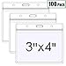 EcoEarth - Horizontal Card Protector w/Soft Edge - Sealable 4x3 Inch, Clear, 100 Pack - Waterproof ID Badge Holder - Plastic Name Tag Holder Bulk