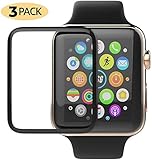 [3 Pack] Screen Protector for Apple Watch Series 3/2/1 42mm, Max Coverage Screen Protector HD Clear Anti-Bubble