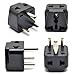 OREI 2 in 1 USA to India Adapter Plug (Type D) - 4 Pack, Black