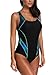 BeautyIn Women's Pro One Piece Athletic Bathing Suit Color Block Swimsuit, Green, Large