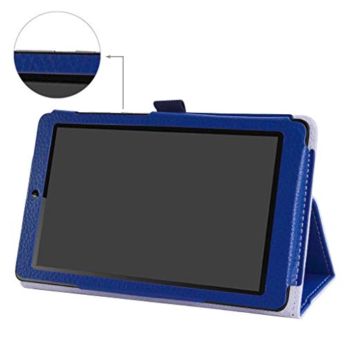 MediaPad T3 7.0 Case,Mama Mouth PU Leather Folio 2-Folding Stand Cover with Stylus Holder for Huawei MediaPad T3 7.0 Inch Tablet,Dark Blue