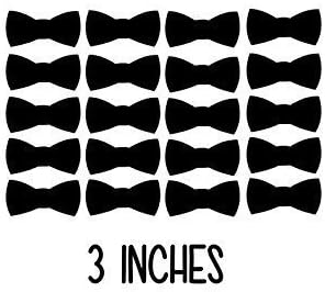 Vinyl Bow Tie Set 3 Inch Bow Tie Stickers Formal Bow Ties Baby Shower Decor Boy Gender Reveal Little Man Bow Tie Birthday Wedding Decor