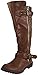 Women's Vivienne-01 Studded Quilted Leatherette Buckle Round Toe Motorcycle Boots