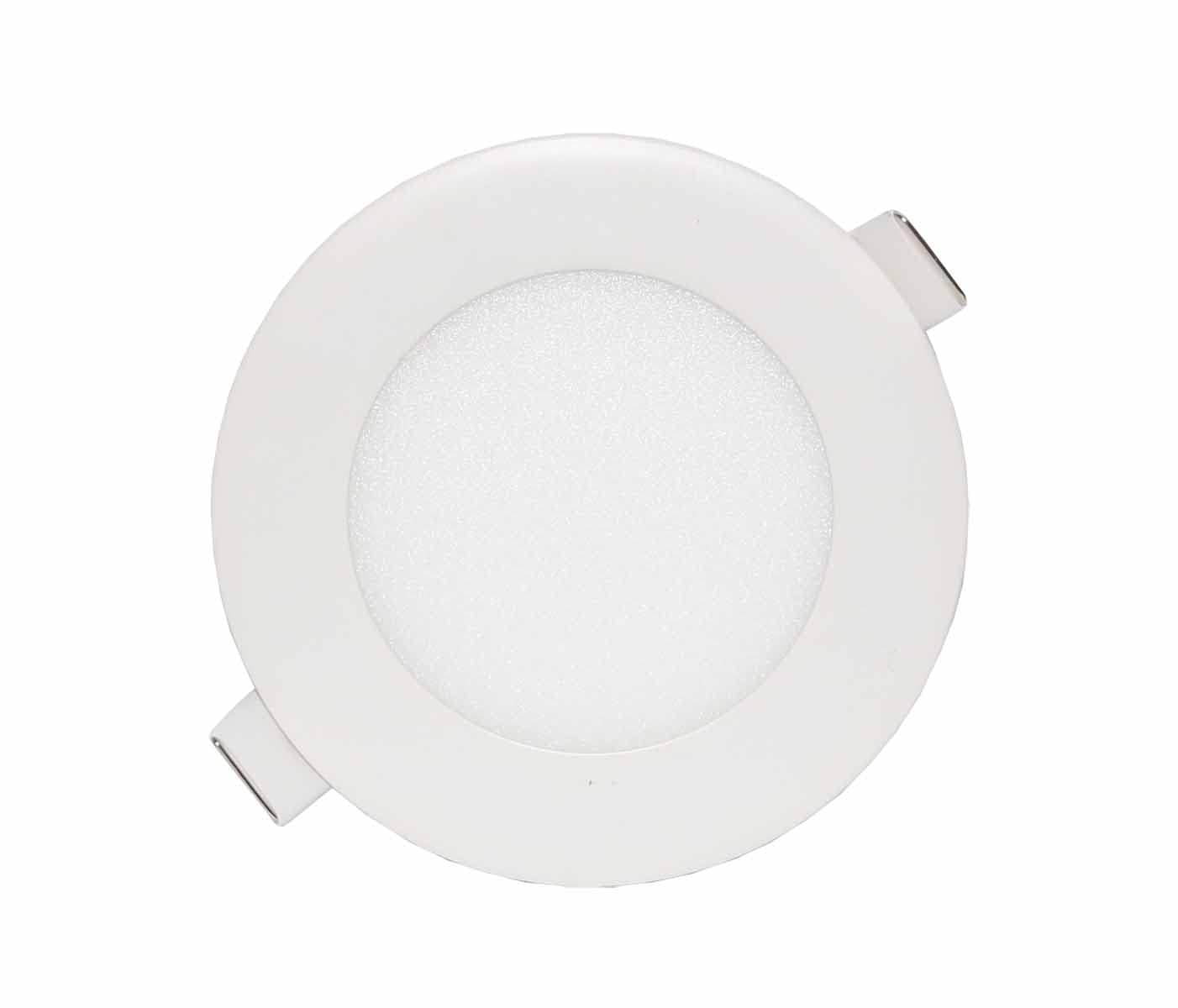 LOWENERGIE 6w LED Round Ceiling Panel Light 6000K Day White Recessed Down Lighting, 120mm Dia, 50w Halogen Equivalent