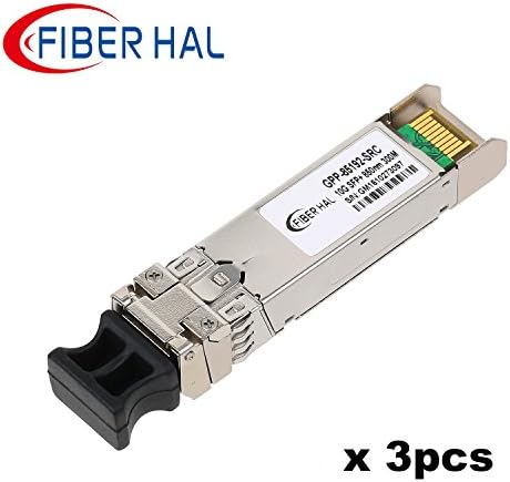 FiberHal for Cisco SFP-10G-SR, 10G SFP SR Module, MMF 10GBase-SR SFP Optic Transceiver, 850nm, Reach 300m, Pack of 3