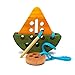 Montessori Wooden Lacing Ship Boat Toy by Pawoo Toys: Educational Game and Great Addition to a Car or Plane Toy Box for Travel with Kids - Toddler Christmas Gift