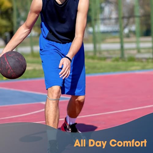 Patellar Tendon Support Strap, Knee Pain Relief & Patella Stabilizer Knee Strap Brace Support for Hiking, Soccer, Basketball, Running, Jumpers Knee, Tennis, Volleyball & Squats (Dark Black)