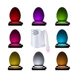 Toilet Light,Motion Activated Toilet Seat Light 2 Modes with 8 Color Changing Toilet Bowl Night Light Fits Any Toilet (1 Pack)