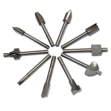 Generic 10Pcs 1/8 Inch 3.175 Mm Shank Hss Router Bits Files