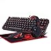 Redragon K552-BB Mechanical Gaming Keyboard and Mouse Combo & Large Mouse Pad & PC Gaming Headset with Mic, 87 Key RED LED Backlit Keyboard for Windows PC (Keyboard, Mouse, Headset Mousepad Set) primary