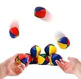 4E's Novelty Bulk Pack of 9 Juggling Balls for Beginners, Adorable Mini Soft and Easy Ball Set for Kids