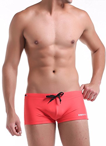 WUAMBO Men's Solid Swimming Shorts Fashion Swimwear US M with Asian Tag XL(Waist:32"-34") - Thumbnail 2