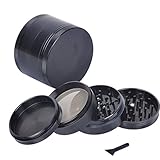 New 4-layer Aluminum Herbal Herb Tobacco Grinder Smoke Grinders (Black)