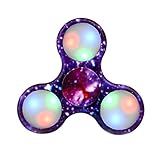 LED Glowing Triangle Hand Spinner - Iusun 2017 Hot Focus Toys EDC Fidget Spinner Toy Austism ADHD For Kids Adults Gift (Purple)