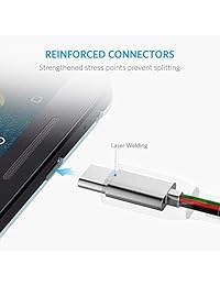 Anker PowerLine+ Cable USB C a USB 3.0 (2 unidades), de alta durabilidad, para Samsung Galaxy Note 8, S8, S8+, S9, MacBook, ChromeBook Pixel, Nexus 5X, Nexus 6P, Nokia N1 Tablet, OnePlus 2 y más, Rojo