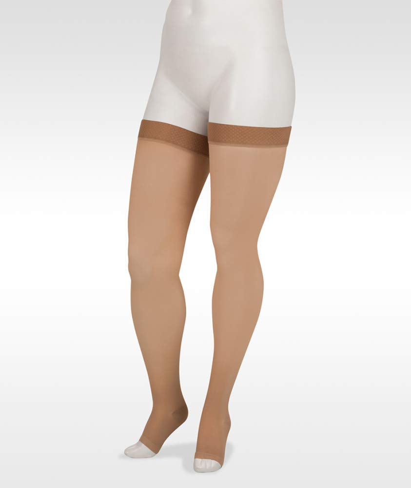 JuzoBasic 4411ag 20-30mmhg Thigh-High Open Toe Compression Stocking,Beige,1 (I) Regular