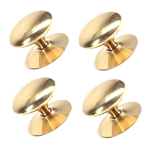 TERF® 20mm Traditional Victorian Polished Brass Cabinet Door Knobs 20mm Chest Drawer Cupboard Kitchen Wardrobe Door Pull Handle Knobs with Fixing Screw for Use Home and Office - Pack of 4