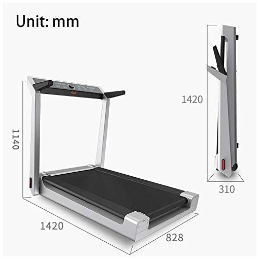 Lcxligang Smart Treadmill Home Shock Absorption Folding Fitness Multifunctional Mute Walking Machine, Silver - Image 3