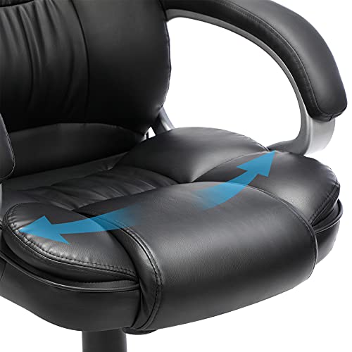 Songmics Office Chair Swivel Office Chair, Max. Load Capacity 150 Kg, Black Obg24B
